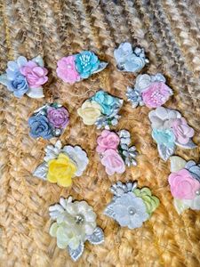 Set of 12 Floral Decorative DIY Pieces