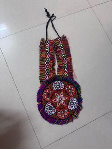 Boho Mirror Work cloth neck piece for Navratri