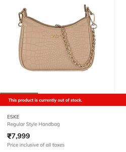 Eske Beige Croc Texture Chain Handbag