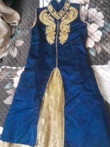 Fully New  Navy Blue Silk gown looki