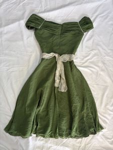 Chic Off-Shoulder Green Dress