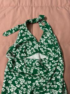 Halter Neck Floral Mini Dress