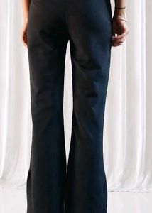 Stylish Black Flared Pants with Side Slits