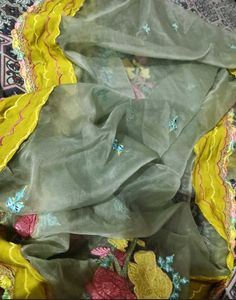 Embroidered Organza Dupatta with Rich Border