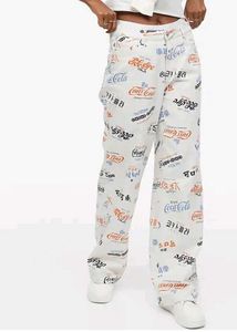 H&M COCA COLA LOGO PRINTED DENIM