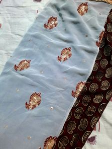 Beautiful Party Wear Saree With Sequin Work Heavy