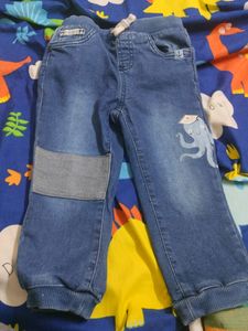Kids' Blue Denim Octopus Jeans