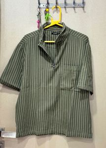 Men's Striped Half-Zip Shirt