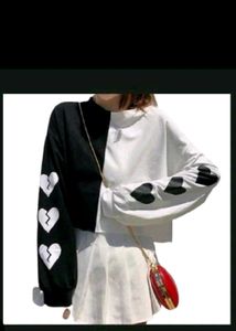 Black & White Heart Crop Top
