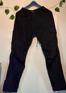 Black Cargo parachute Pants