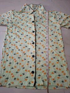 Lightweight Printed Night Suit Top