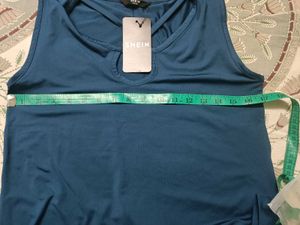 Shein Teal Tank Top with Criss-Cross Back
