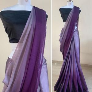 Elegant Purple Ombre Saree With Readymade Blouse