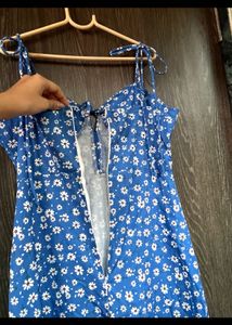 Blue Floral Midi Dress