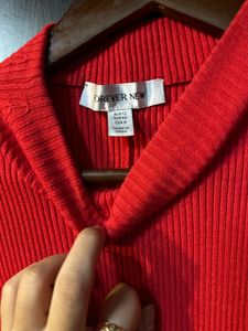 FOREVER NEW Elegant Red Maxi Dress with Belt