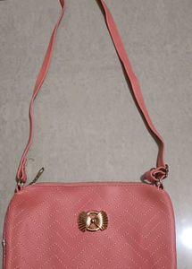 Chic Pink Chevron Crossbody Bag