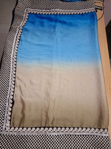 Double Shaded Blue Satin With Heavy Border