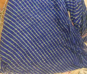 Elegant Blue Saree with Sequins