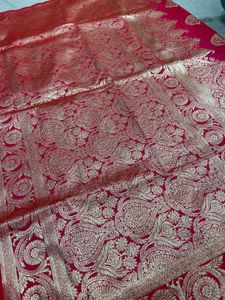 Pink & Gold Banarasi Silk Saree