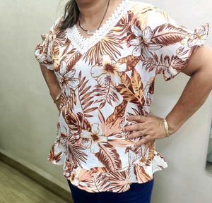 Zara Tropical Print Top - XL