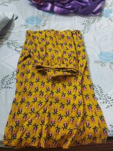 Yellow Floral Print Kurta