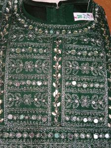 Embroidered frock and pant Set with Mirror Work