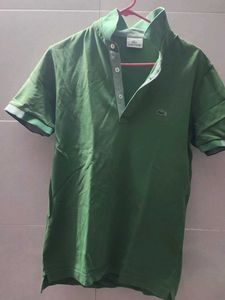 lacoste green tennis polo tshirt size