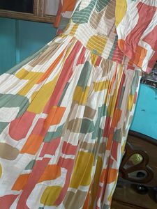 Colorful Abstract Print Maxi Dress
