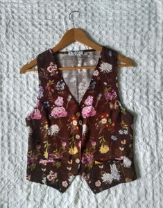 Boho Floral Print Sleeveless Vest