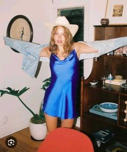 Silky Blue Slip Zara dress