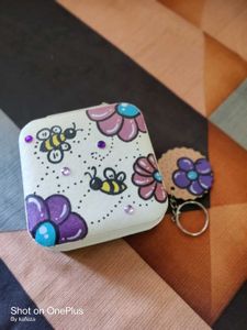 Hand Painted Jewellery Box &amp; Keychain Combo 🌸