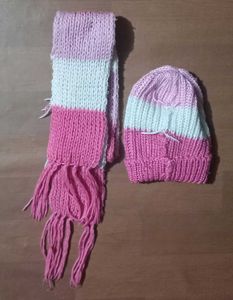 Knit Beanie and Scarf Set