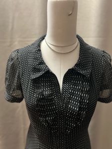 Chic Polka Dot Button-Up Blouse