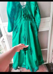 Beautiful Emerald Green Ethnic kurti 5 flayear