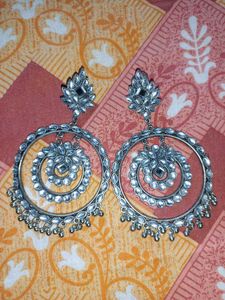 Oxidised Silver Statement Earrings
