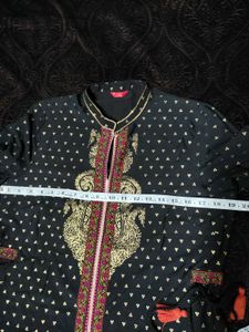 W Foil Print Black Kurti