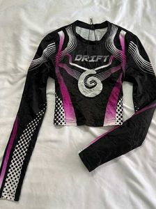 Drift Graphic Long Sleeve Crop Top