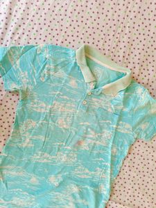 boys Tropical Print Polo T-Shirt