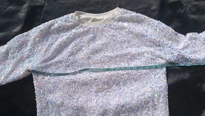 Party Wear White Sequence Sweater