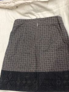 A-line Cotton Skirt | Grey Color | With Zipper