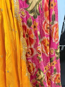 Vibrant Floral Print Lehenga Choli Set