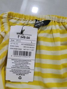 Yellow Striped Bandeau Top