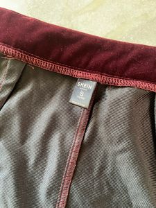 SHEIN maroon velvet mini skirt