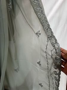 Pista-Green Embroidered Sharara Suit Set