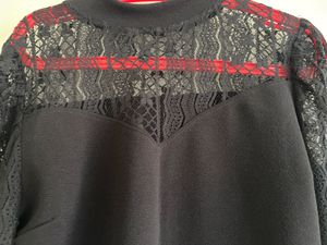 Black Lace Sleeve Top