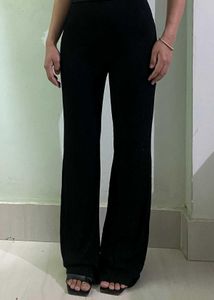 Women Striped Black Formal Pant