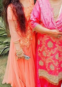 Elegant Peach Ethnic Gown