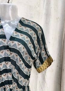 Boho Geometric Print Midi Dress