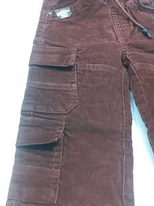 Boys Brown&amp;beige  Corduroy Cargo Pants