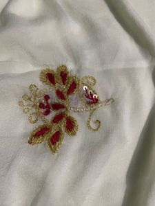 Elegant Embroidered pure Saree